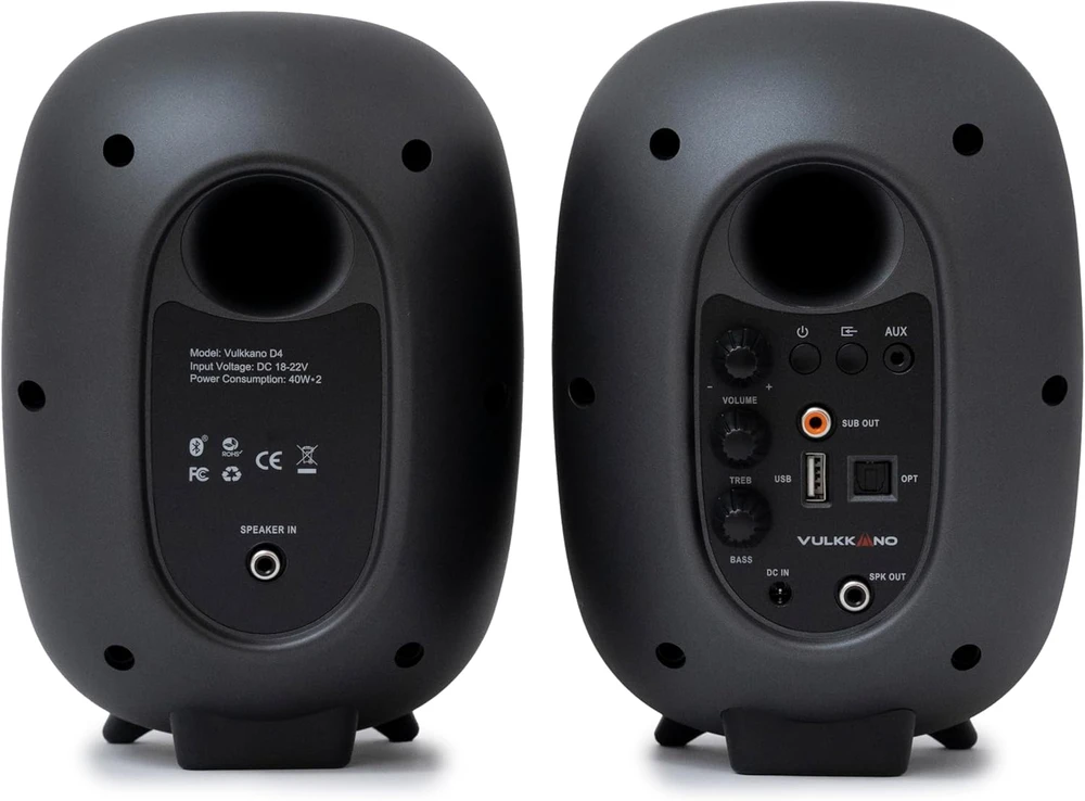 Kompiuterio kolonėlės Vulkkano kompiuterinės kolonėlės 2.0, 80 W, Bluetooth, USB, RCA, AUX, optinė jungtis, nuotolinio valdymo pultas, D4