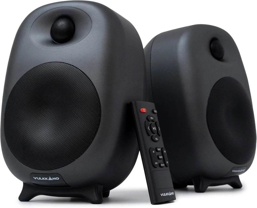 Kompiuterio kolonėlės Vulkkano kompiuterinės kolonėlės 2.0, 80 W, Bluetooth, USB, RCA, AUX, optinė jungtis, nuotolinio valdymo pultas, D4