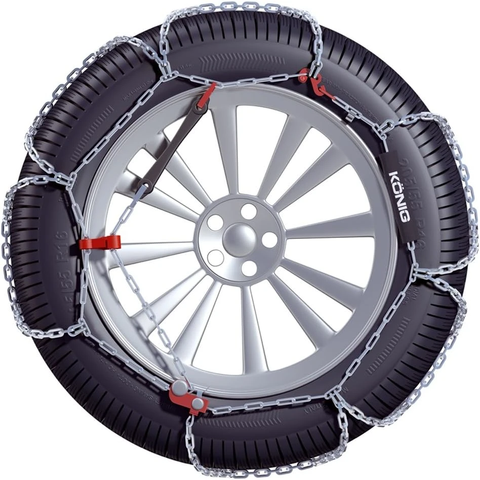 KÖNIG sniego grandinės automobiliams 12 mm su rankiniu įtempimu, 2 vnt., 2004365104