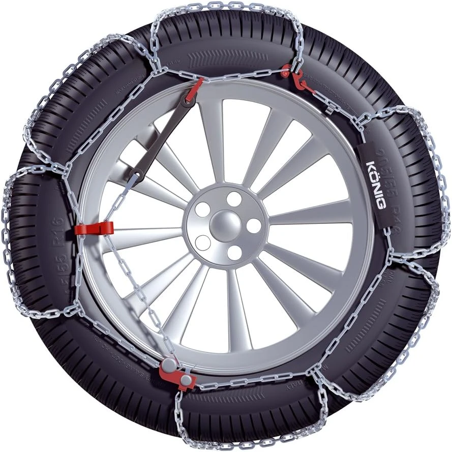 KÖNIG sniego grandinės automobiliams 12 mm su rankiniu įtempimu, 2 vnt., 2004365104