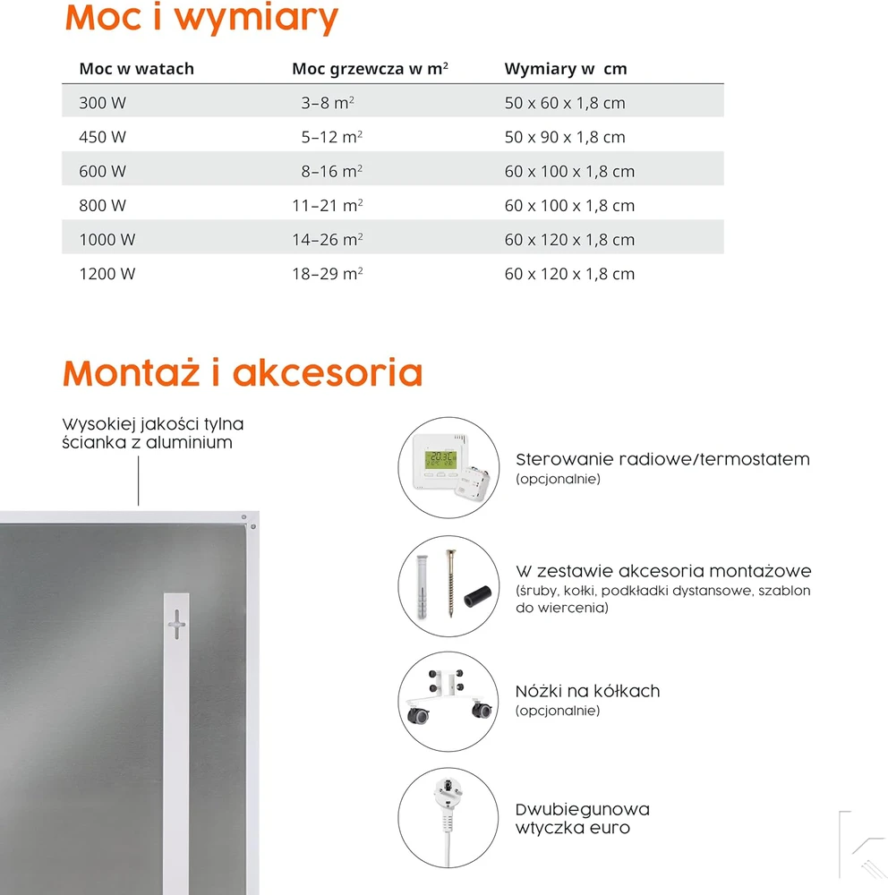 Könighaus infraraudonųjų spindulių lubinis šildytuvas 800 W, 11–21 m², M-800