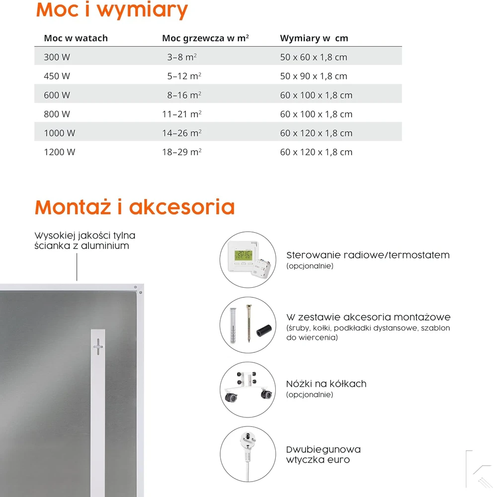 Könighaus infraraudonųjų spindulių lubinis šildytuvas 800 W, 11–21 m², M-800