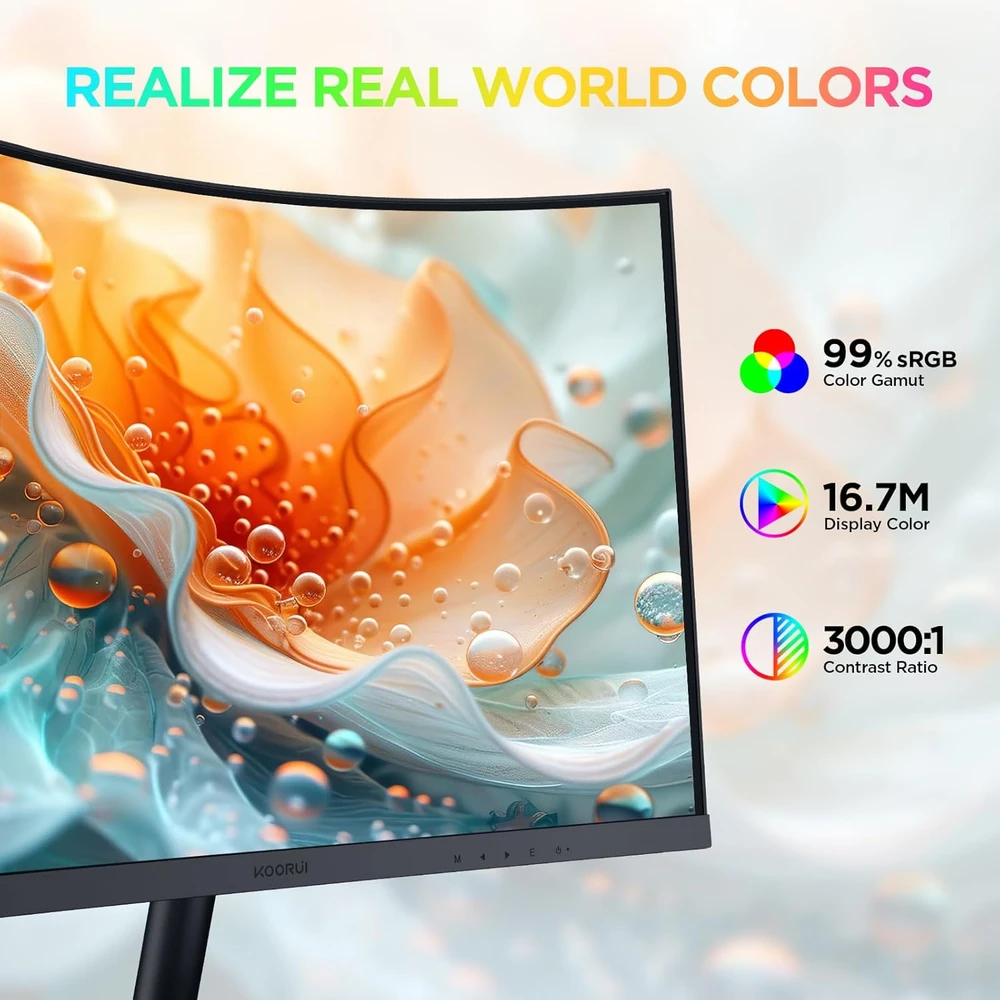 KOORUI lenktas 23,6 col. Full HD VA monitorius 100 Hz, 3 ms, 1500R MB24N2F