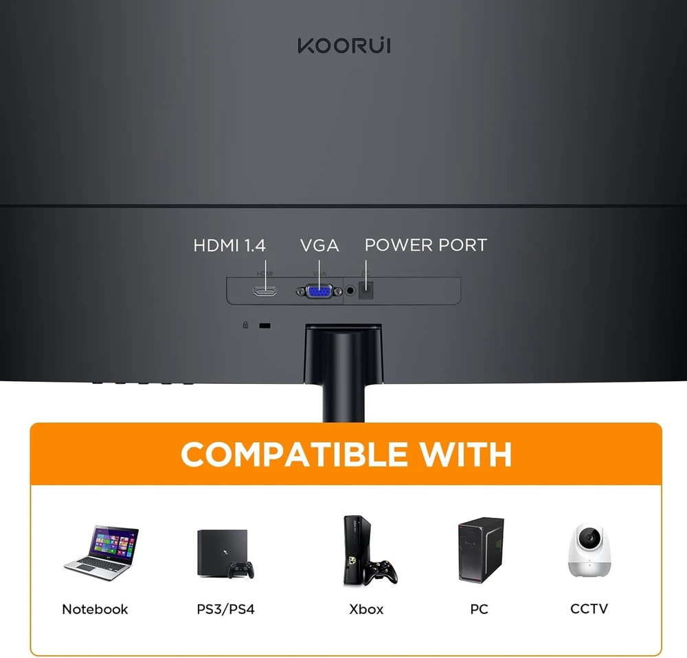 KOORUI lenktas 23,6 col. Full HD VA monitorius 100 Hz, 3 ms, 1500R MB24N2F