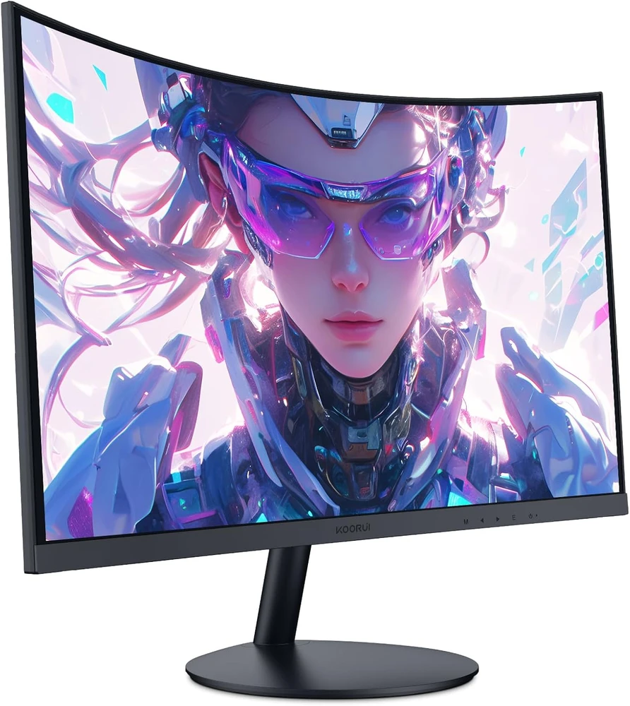 KOORUI lenktas 24 colių FHD VA monitorius 60 Hz 1800R HDMI VGA 24N5CA