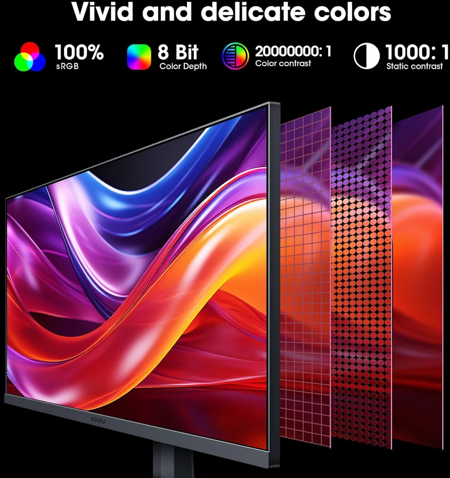 KOORUI žaidimų monitorius 27 colių Full HD IPS 165 Hz 1 ms Adaptive Sync GN06