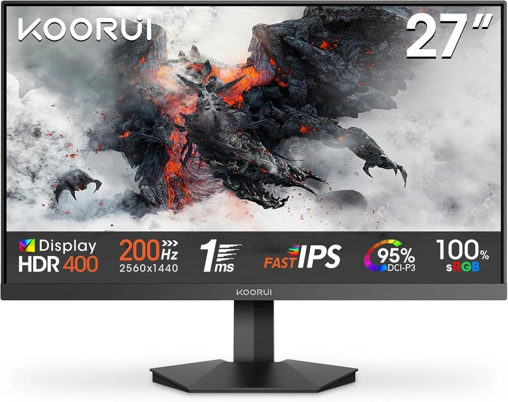 Gaming Monitorius KOORUI G2721P 27in 2560 x 1440 IPS 1ms HDR400 DP HDMI
