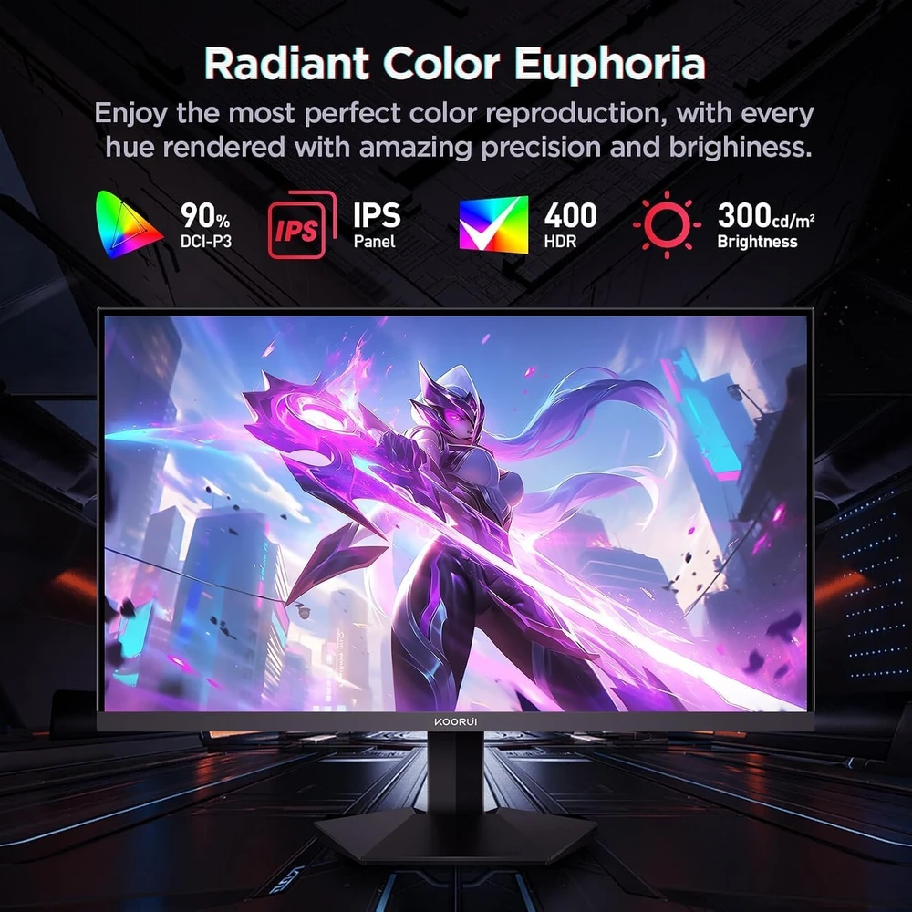 Gaming Monitorius KOORUI G2721P 27in 2560 x 1440 IPS 1ms HDR400 DP HDMI