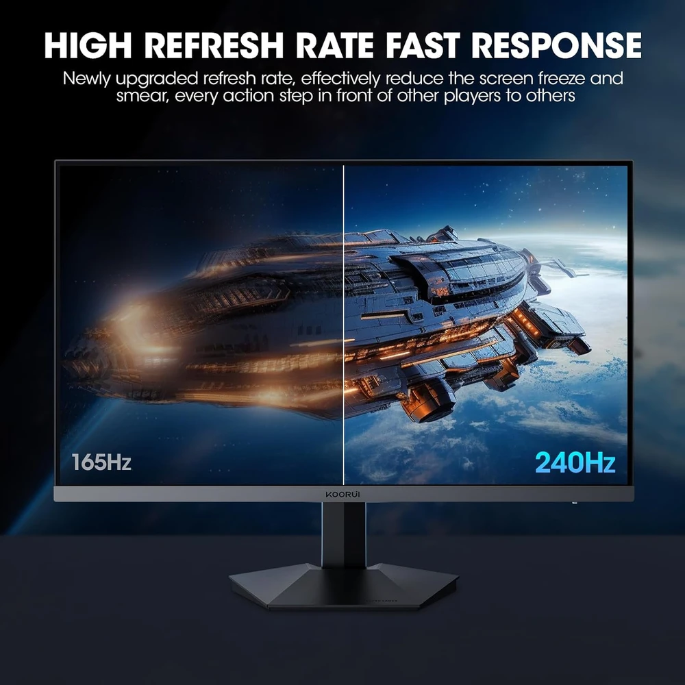 KOORUI žaidimų monitorius 27 colių QHD IPS 240 Hz 1 ms 27E3QKS