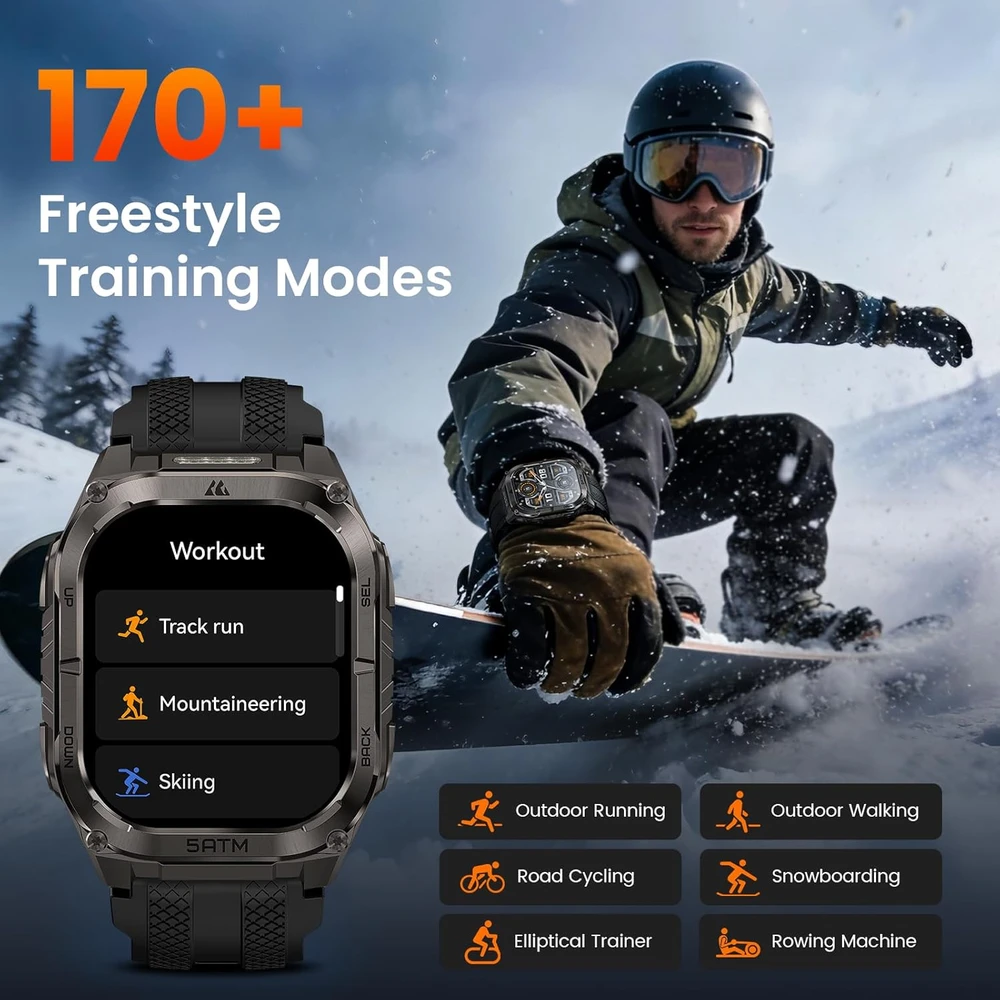 Kospet išmanusis laikrodis Tank M3 49 mm AMOLED ekranas Bluetooth skambinimas IP69K juodas