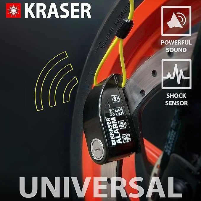 KRASER KR6Y Diskinis užraktas su signalizacija, juodas