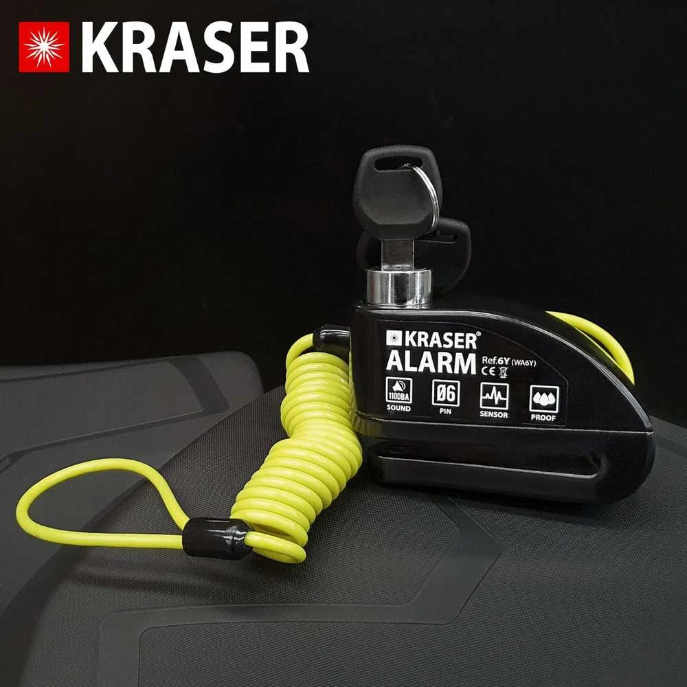 KRASER KR6Y Diskinis užraktas su signalizacija, juodas