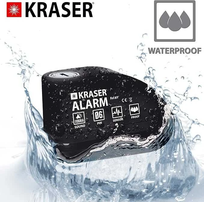 KRASER KR6Y Diskinis užraktas su signalizacija, juodas