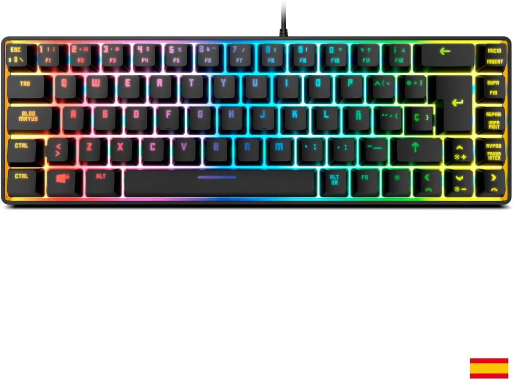 KROM membraninė 68 klavišų žaidimų klaviatūra su RGB apšvietimu, 62 %, USB, NXKROMKALISTASP