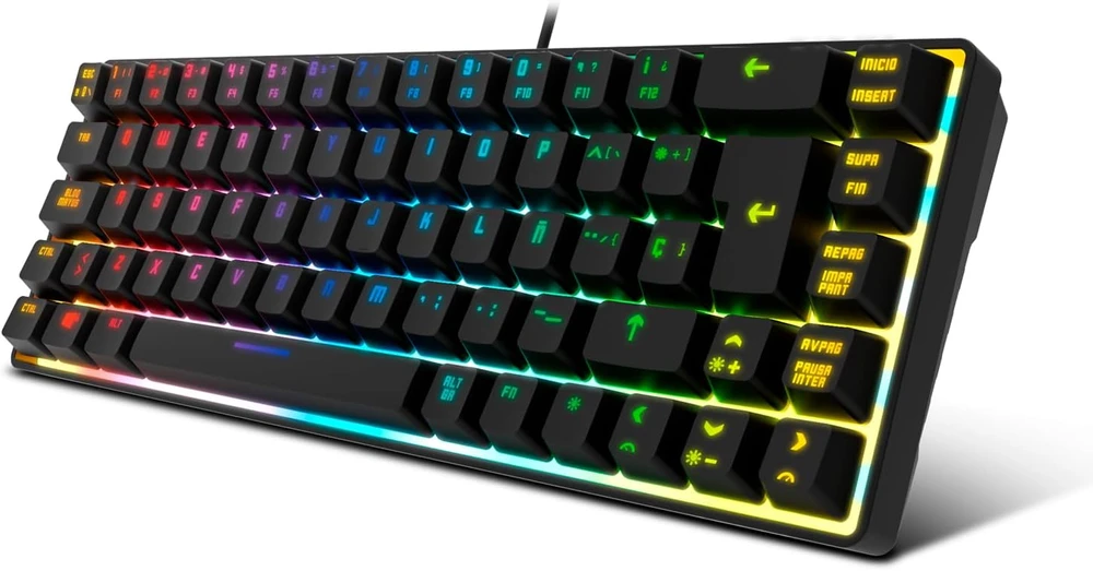 KROM membraninė 68 klavišų žaidimų klaviatūra su RGB apšvietimu, 62 %, USB, NXKROMKALISTASP