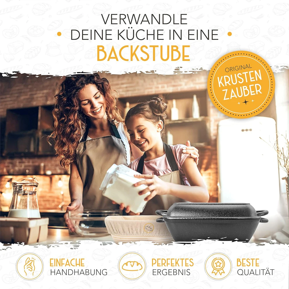 KRUSTENZAUBER ketaus ovalus kepimo puodas su dangčiu, 28 cm, 3,6 l talpa, orkaitei ir indukcijai, KRZ 4