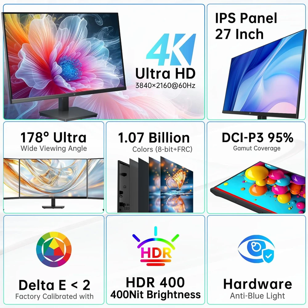 KTC 27 col. 4K UHD IPS monitorius 60 Hz su HDR400 ir DisplayPort H27P27