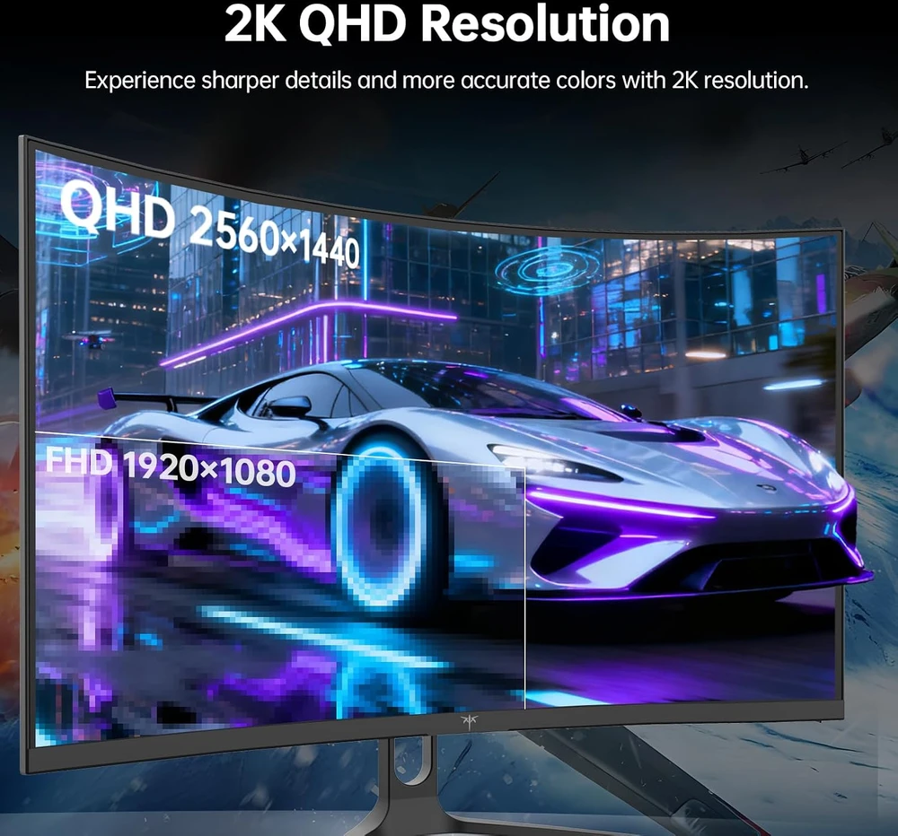 KTC lenktas 32 colių QHD žaidimų monitorius 185 Hz, 1 ms, HVA, HDR10 H32S5