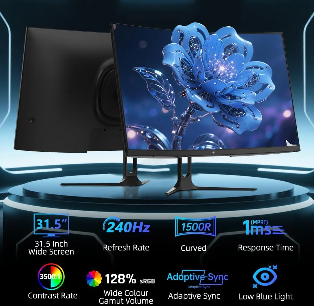 KTC lenktas žaidimų monitorius 32 colių FHD 240 Hz VA 1 ms H32C5