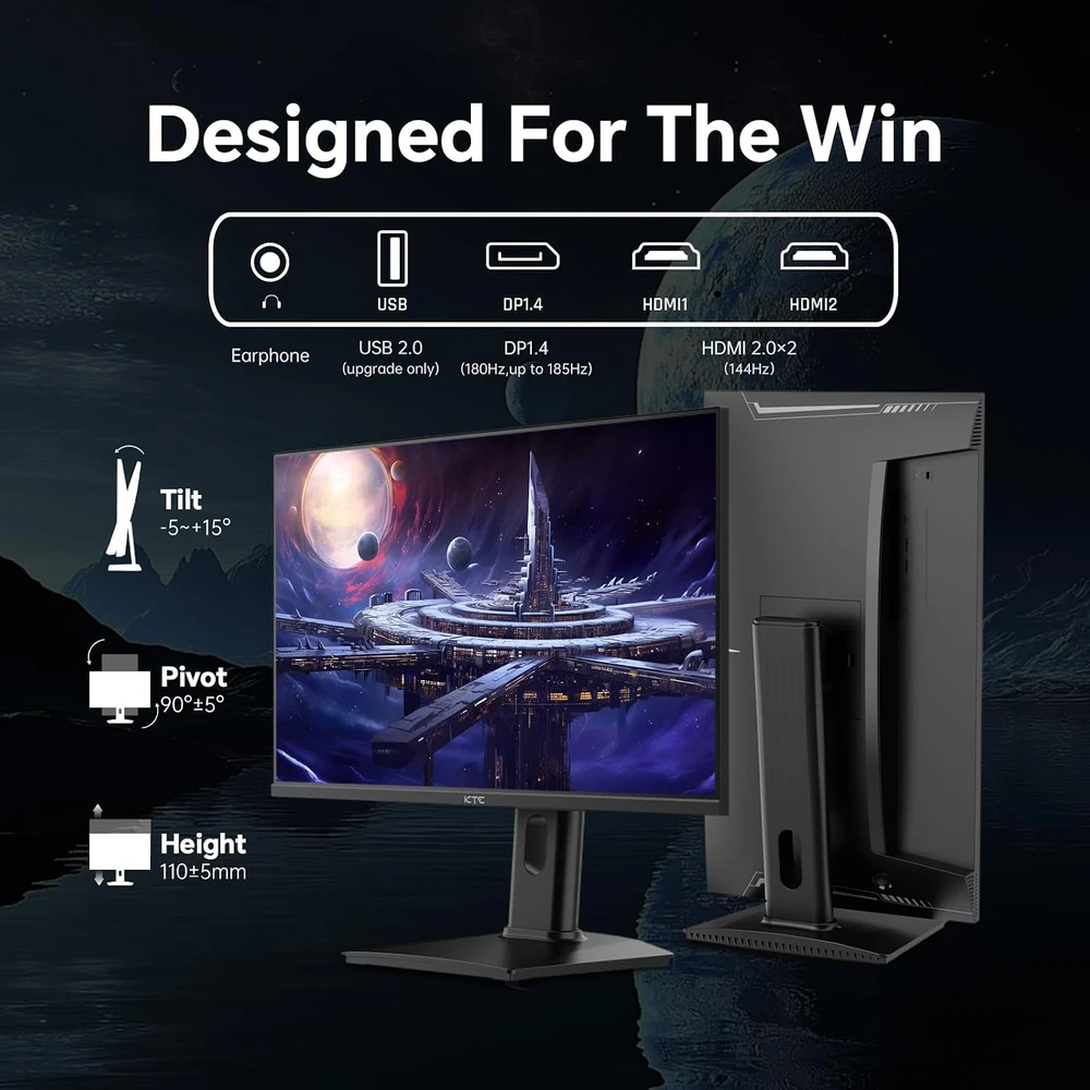 KTC žaidimų monitorius 23,8 col. QHD 2560 × 1440, 180 Hz, Fast-IPS, 1 ms H24T7