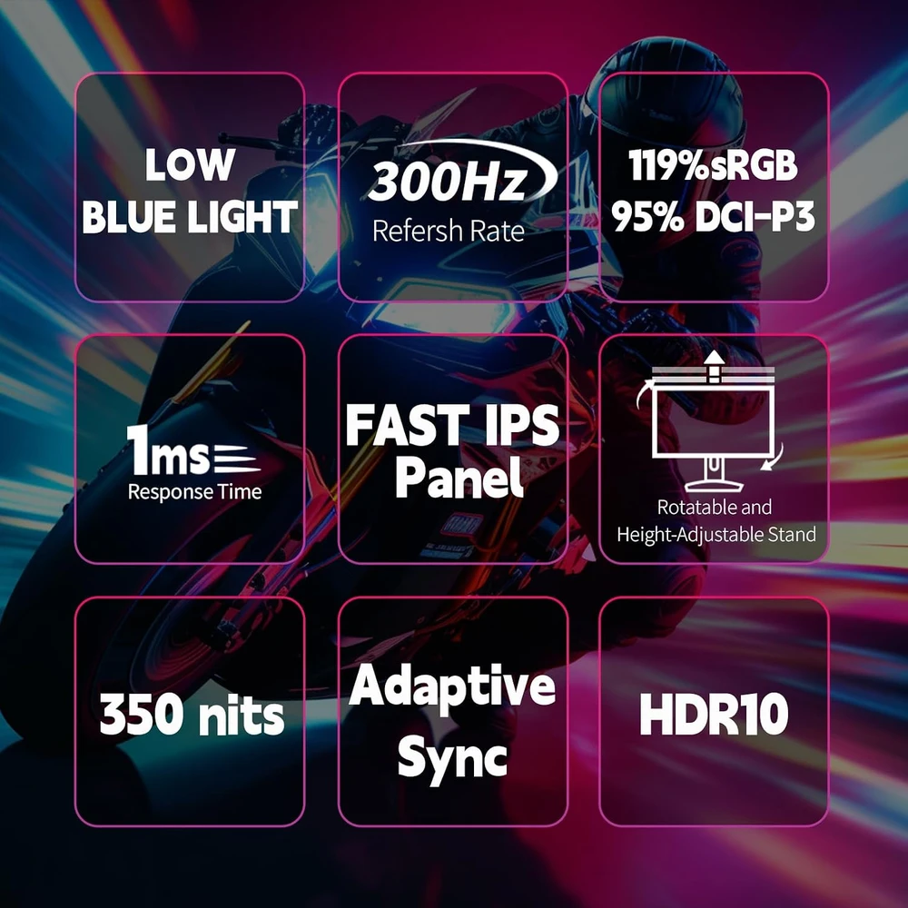 KTC žaidimų monitorius 25 colių Full HD IPS 300 Hz 1 ms H25Y