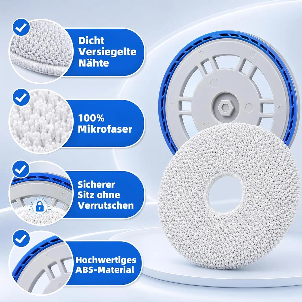 KTNAid mikropluošto šluosčių ir laikiklių rinkinys Ecovacs Deebot T30 Pro robotams, 6+2 vnt.