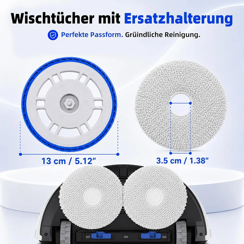 KTNAid mikropluošto šluosčių ir laikiklių rinkinys Ecovacs Deebot T30 Pro robotams, 6+2 vnt.