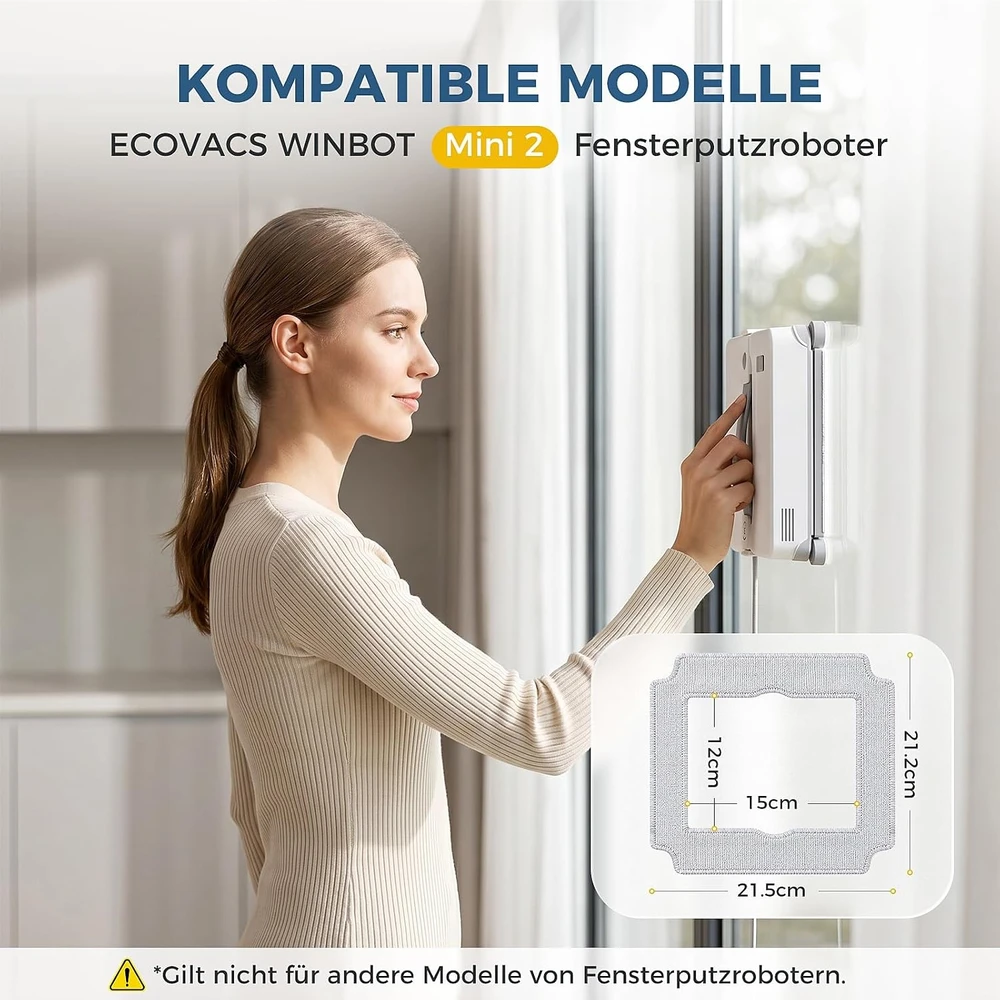 KTNAid mikropluošto valymo šluostės ECOVACS WINBOT Mini 2 langų robotui, 12 vnt., MINI 2
