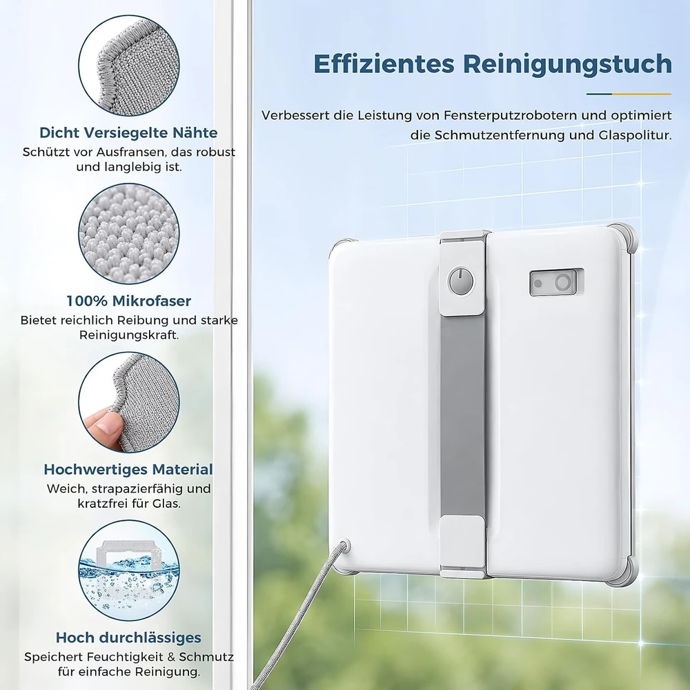 KTNAid mikropluošto valymo šluostės ECOVACS WINBOT Mini 2 langų robotui, 12 vnt., MINI 2