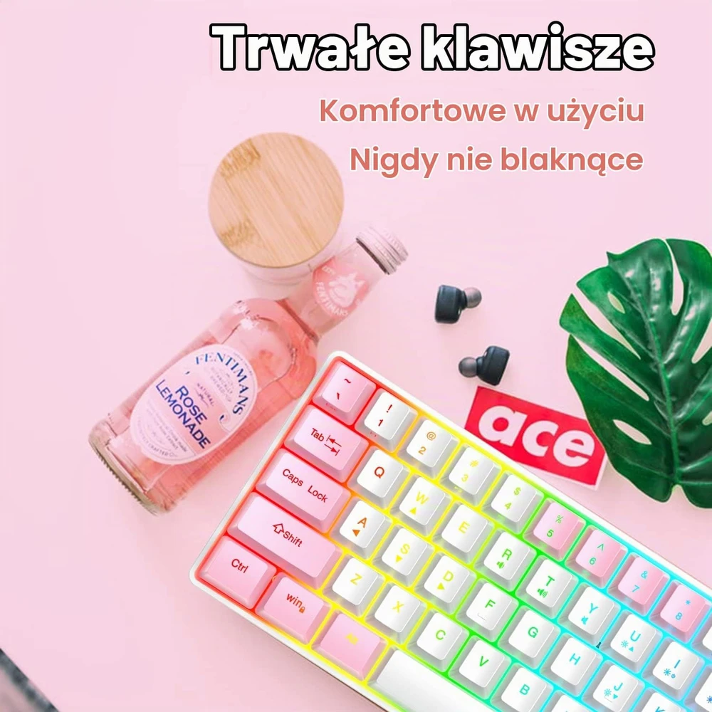 KUIYN žaidimų klaviatūra 60 %, 61 klavišas, USB, RGB apšvietimas KUIYN-61