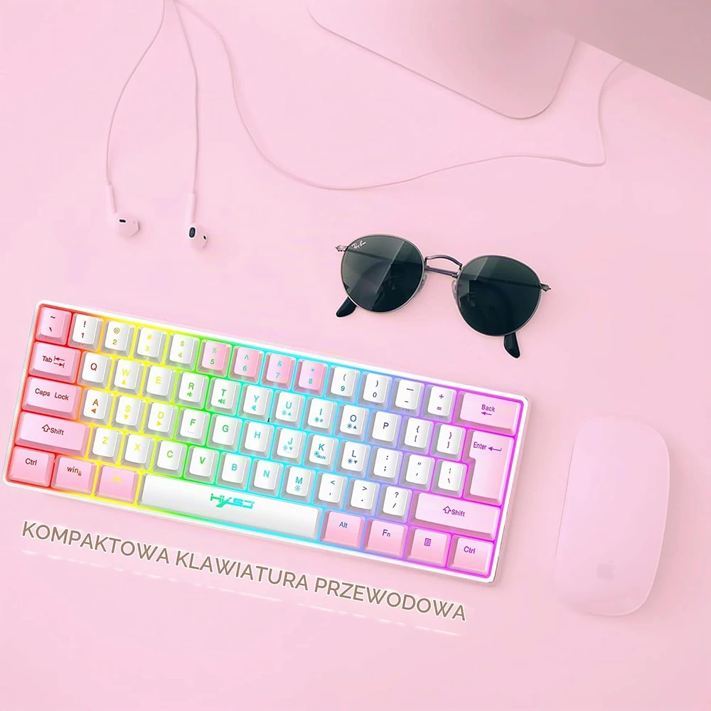 KUIYN žaidimų klaviatūra 60 %, 61 klavišas, USB, RGB apšvietimas KUIYN-61