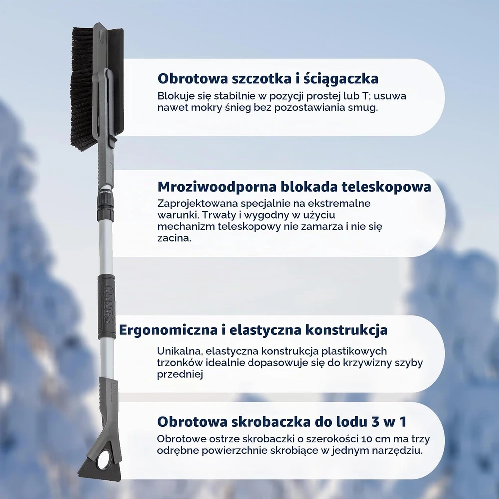 Kungs sniego šepetys su ledo grandikliu, teleskopinis 93–125 cm, 6129