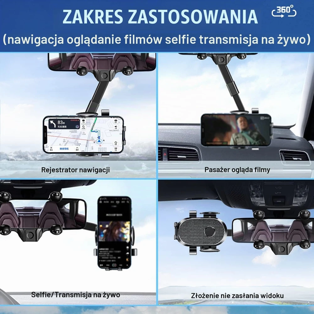 Kyduu automobilinis telefono laikiklis su 360° pasukimu, reguliuojama svirtimi ir ABS d6413c51-fd0c-4428-a131-b5bd8c44f315