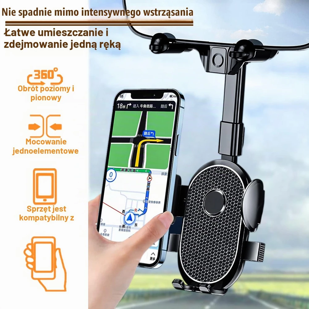 Kyduu automobilinis telefono laikiklis su 360° pasukimu, reguliuojama svirtimi ir ABS d6413c51-fd0c-4428-a131-b5bd8c44f315