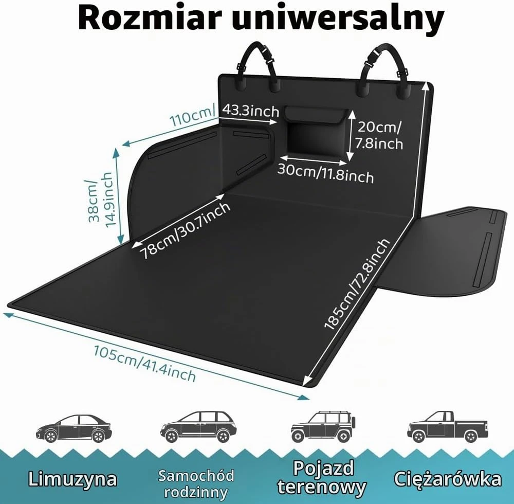KYG automobilio bagažinės apsauginis užtiesalas šunims, atsparus vandeniui, 185 × 105 × 38 cm, 6727AB