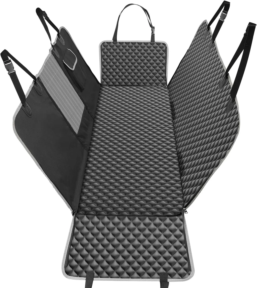 KYG automobilių sėdynės užvalkalas šunims, hamako stiliaus, vandeniui atsparus, 135x140 cm, juodas, 6590