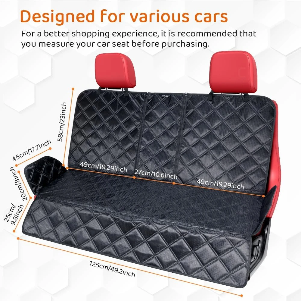KYG vandeniui atsparus automobilio galinės sėdynės užtiesalas šunims 125 x 58 x 45 cm 6442B1B1