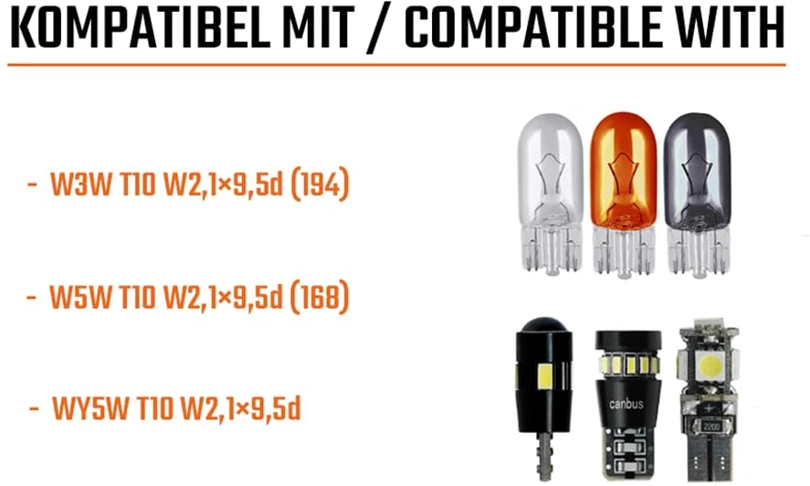 L & P Car Design guminiai T10 W5W lemputės lizdai su 10 cm laidu, 4 vnt., B570-A
