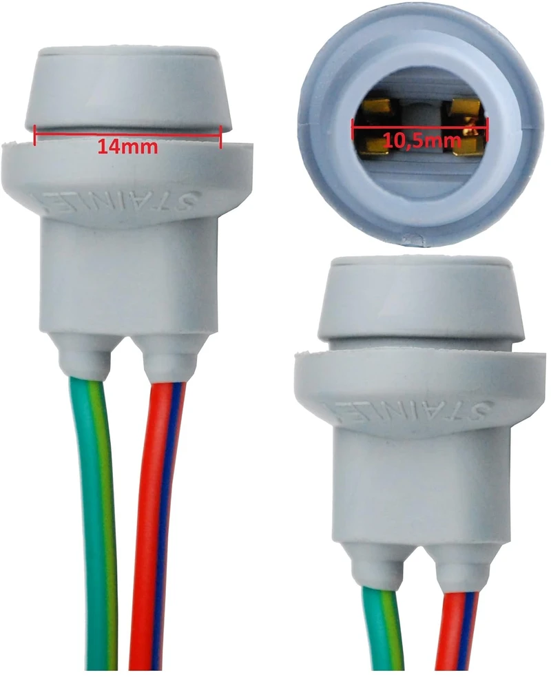 L & P Car Design guminiai T10 W5W lemputės lizdai su 10 cm laidu, 4 vnt., B570-A