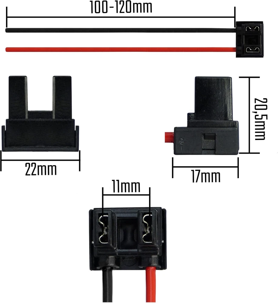 L & P Car Design H7 PX26d lemputės lizdas su 10–12 cm laidu, 6–24 V, 2 vnt., B557-2-2
