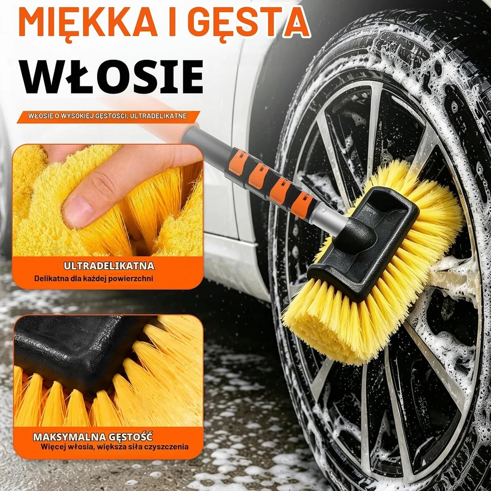 LAANPOLE teleskopinis automobilio plovimo šepetys su 3,6 m kotu ir 30 cm minkštais šeriais 001