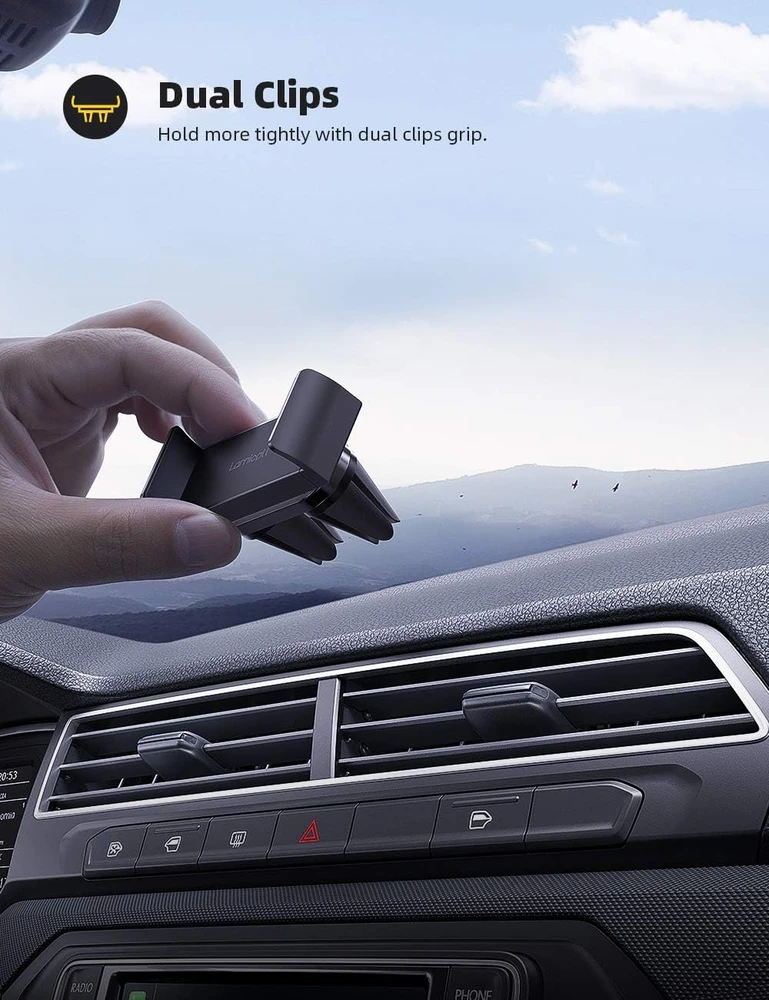Lamicall automobilinis telefono laikiklis į ventiliacijos groteles, 4.7–6,5 col., C2-EU-B