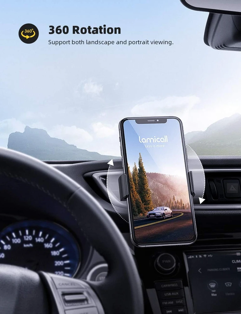Lamicall automobilinis telefono laikiklis į ventiliacijos groteles, 4.7–6,5 col., C2-EU-B