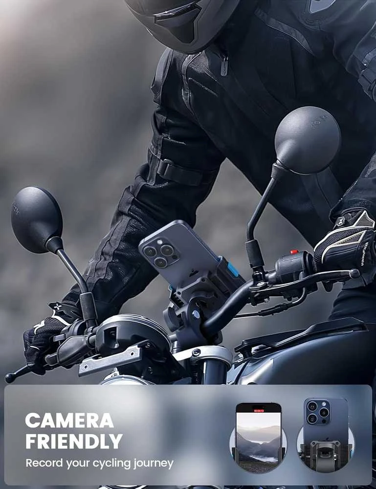 Lamicall dviračio ir motociklo telefono laikiklis, greito fiksavimo per 1 s, amortizuojantis vibracijas, BP09-EU-BU