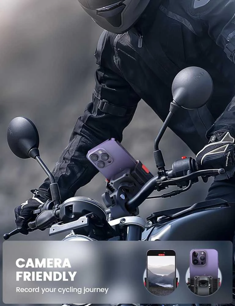 Lamicall dviratininkų ir motociklininkų telefono laikiklis, 360° pasukamas, 1 sekundės tvirtinimas, BP09-EU-RD