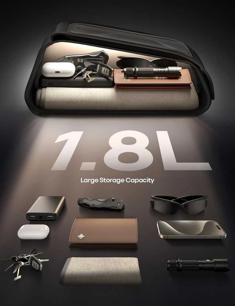 Lamicall vandeniui atsparus dviračio rėmo telefono dėklas su TPU ekranu, 1,6 l talpa, BCCB01-EU-B2