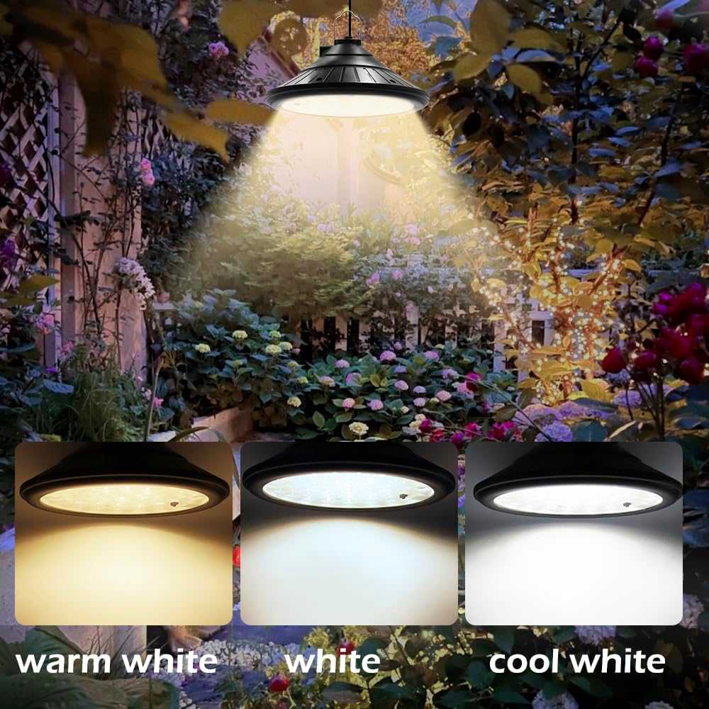 Lam(MS)pen saulės energija maitinamos LED pakabinamos lempos IP66, 3200–5200 K, 5 W, su nuotolinio valdymo pultu, 2 vnt.