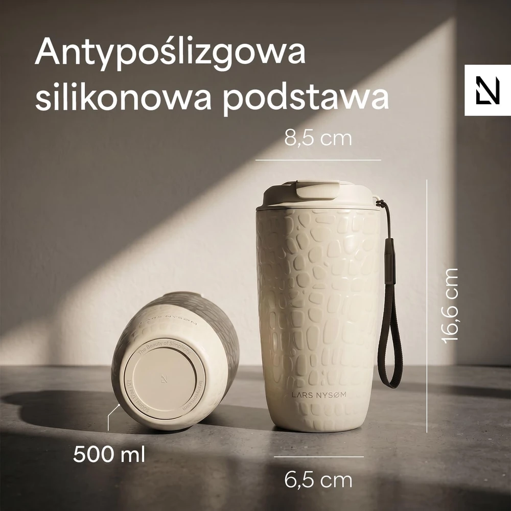 LARS NYSØM kelioninis termopuodelis 500 ml su sandariu dangteliu NOG-3-CRE005