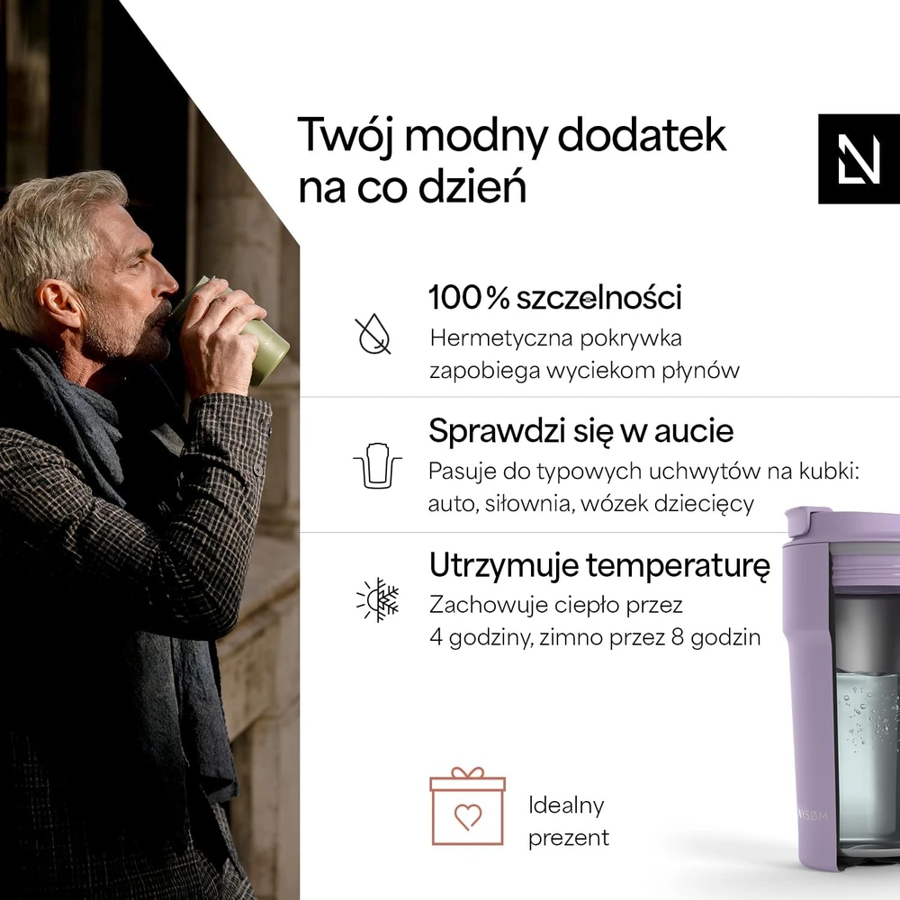 LARS NYSØM terminis kelioninis puodelis 500 ml su vakuumine izoliacija