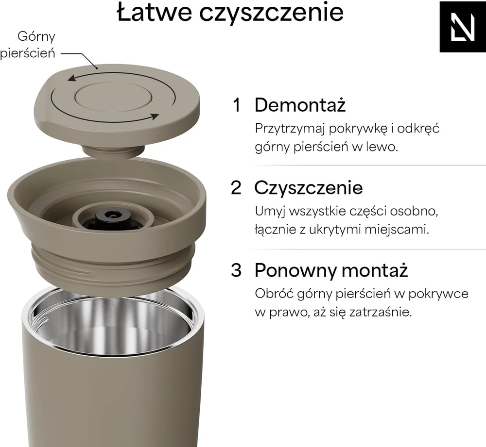 LARS NYSØM Terminis kelioninis puodelis 350 ml su Quick-Press dangteliu VAG-2-TAUBRO